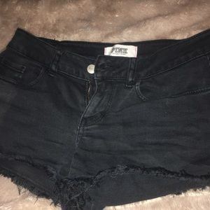 Pink Victoria secret black denim shorts